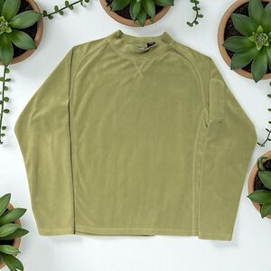 Alpine Design Men’s Medium Green Fleece Pullover Crew Neck Outdoor Hiking Shirt